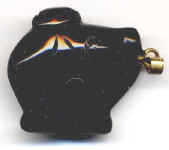 Tiergravuranhänger, Obsidian 2 x 2 cm