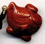 Tiergravuranhänger, Goldfluß, rot 1,5 x 1,5 cm