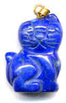 Tiergravuranhänger, Howlith, blau 2 x 1,5 cm