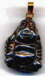 Tiergravuranhänger, Obsidian 2 x 1,5 cm