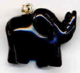 Tiergravuranhänger, Obsidian 1,5 x 2 cm