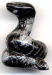 Tiergravur, Schneeflockenobsidian 3,5 x 3 cm